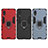 Custodia Silicone e Plastica Opaca Cover con Magnetico Anello Supporto S01 per Samsung Galaxy M02