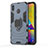 Custodia Silicone e Plastica Opaca Cover con Magnetico Anello Supporto S01 per Samsung Galaxy M20