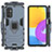 Custodia Silicone e Plastica Opaca Cover con Magnetico Anello Supporto S01 per Samsung Galaxy M52 5G