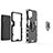 Custodia Silicone e Plastica Opaca Cover con Magnetico Anello Supporto S01 per Samsung Galaxy M62 4G