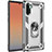 Custodia Silicone e Plastica Opaca Cover con Magnetico Anello Supporto S01 per Samsung Galaxy Note 10