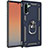 Custodia Silicone e Plastica Opaca Cover con Magnetico Anello Supporto S01 per Samsung Galaxy Note 10 5G Blu