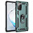 Custodia Silicone e Plastica Opaca Cover con Magnetico Anello Supporto S01 per Samsung Galaxy Note 20 5G Verde