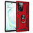 Custodia Silicone e Plastica Opaca Cover con Magnetico Anello Supporto S01 per Samsung Galaxy Note 20 Ultra 5G Rosso