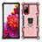 Custodia Silicone e Plastica Opaca Cover con Magnetico Anello Supporto S01 per Samsung Galaxy S20 FE 5G Oro Rosa