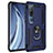 Custodia Silicone e Plastica Opaca Cover con Magnetico Anello Supporto S01 per Xiaomi Mi 10 Blu