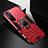Custodia Silicone e Plastica Opaca Cover con Magnetico Anello Supporto S01 per Xiaomi Mi 10 Ultra Rosso