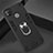 Custodia Silicone e Plastica Opaca Cover con Magnetico Anello Supporto S01 per Xiaomi Redmi 9C NFC Nero