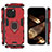 Custodia Silicone e Plastica Opaca Cover con Magnetico Anello Supporto S02 per Apple iPhone 14 Pro