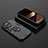 Custodia Silicone e Plastica Opaca Cover con Magnetico Anello Supporto S02 per Apple iPhone 14 Pro Nero