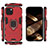 Custodia Silicone e Plastica Opaca Cover con Magnetico Anello Supporto S02 per Apple iPhone 15
