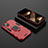 Custodia Silicone e Plastica Opaca Cover con Magnetico Anello Supporto S02 per Apple iPhone 15 Rosso