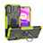 Custodia Silicone e Plastica Opaca Cover con Magnetico Anello Supporto S02 per Motorola Moto E20