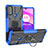 Custodia Silicone e Plastica Opaca Cover con Magnetico Anello Supporto S02 per Motorola Moto E30 Blu
