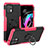 Custodia Silicone e Plastica Opaca Cover con Magnetico Anello Supporto S02 per Motorola Moto Edge 20 Lite 5G Rosa Caldo