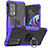 Custodia Silicone e Plastica Opaca Cover con Magnetico Anello Supporto S02 per Motorola Moto Edge S Pro 5G Viola