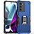 Custodia Silicone e Plastica Opaca Cover con Magnetico Anello Supporto S02 per Motorola Moto Edge S30 5G