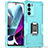 Custodia Silicone e Plastica Opaca Cover con Magnetico Anello Supporto S02 per Motorola Moto Edge S30 5G