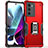 Custodia Silicone e Plastica Opaca Cover con Magnetico Anello Supporto S02 per Motorola Moto Edge S30 5G
