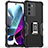 Custodia Silicone e Plastica Opaca Cover con Magnetico Anello Supporto S02 per Motorola Moto Edge S30 5G Nero