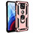 Custodia Silicone e Plastica Opaca Cover con Magnetico Anello Supporto S02 per Motorola Moto G Power (2021) Oro Rosa
