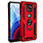Custodia Silicone e Plastica Opaca Cover con Magnetico Anello Supporto S02 per Motorola Moto G Power (2021) Rosso