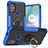 Custodia Silicone e Plastica Opaca Cover con Magnetico Anello Supporto S02 per Motorola Moto G10 Blu