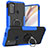 Custodia Silicone e Plastica Opaca Cover con Magnetico Anello Supporto S02 per Motorola Moto G40 Fusion