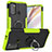 Custodia Silicone e Plastica Opaca Cover con Magnetico Anello Supporto S02 per Motorola Moto G40 Fusion Verde