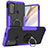 Custodia Silicone e Plastica Opaca Cover con Magnetico Anello Supporto S02 per Motorola Moto G40 Fusion Viola