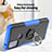 Custodia Silicone e Plastica Opaca Cover con Magnetico Anello Supporto S02 per Motorola Moto G50