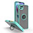 Custodia Silicone e Plastica Opaca Cover con Magnetico Anello Supporto S02 per Motorola Moto G50 5G Ciano