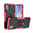 Custodia Silicone e Plastica Opaca Cover con Magnetico Anello Supporto S02 per Motorola Moto G50 Rosa Caldo