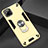 Custodia Silicone e Plastica Opaca Cover con Magnetico Anello Supporto S02 per Realme C11 Oro