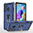 Custodia Silicone e Plastica Opaca Cover con Magnetico Anello Supporto S02 per Samsung Galaxy A21
