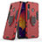 Custodia Silicone e Plastica Opaca Cover con Magnetico Anello Supporto S02 per Samsung Galaxy A30