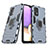 Custodia Silicone e Plastica Opaca Cover con Magnetico Anello Supporto S02 per Samsung Galaxy M32 5G