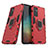 Custodia Silicone e Plastica Opaca Cover con Magnetico Anello Supporto S02 per Samsung Galaxy Quantum2 5G Rosso