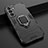 Custodia Silicone e Plastica Opaca Cover con Magnetico Anello Supporto S02 per Samsung Galaxy S23 5G