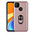 Custodia Silicone e Plastica Opaca Cover con Magnetico Anello Supporto S02 per Xiaomi Redmi 9C NFC Oro Rosa