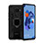 Custodia Silicone e Plastica Opaca Cover con Magnetico Anello Supporto S03 per Huawei Mate 30 Lite Nero