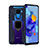 Custodia Silicone e Plastica Opaca Cover con Magnetico Anello Supporto S03 per Huawei Nova 5i Pro Blu