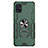 Custodia Silicone e Plastica Opaca Cover con Magnetico Anello Supporto S03 per Samsung Galaxy A51 5G Verde