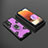 Custodia Silicone e Plastica Opaca Cover con Magnetico Anello Supporto S03 per Samsung Galaxy M32 5G Viola