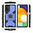 Custodia Silicone e Plastica Opaca Cover con Magnetico Anello Supporto S03 per Samsung Galaxy M52 5G Blu