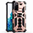 Custodia Silicone e Plastica Opaca Cover con Magnetico Anello Supporto S03 per Samsung Galaxy S20 FE 5G Oro Rosa