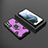 Custodia Silicone e Plastica Opaca Cover con Magnetico Anello Supporto S03 per Samsung Galaxy S21 5G Viola