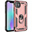 Custodia Silicone e Plastica Opaca Cover con Magnetico Anello Supporto S04 per Apple iPhone 11