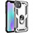 Custodia Silicone e Plastica Opaca Cover con Magnetico Anello Supporto S04 per Apple iPhone 11
