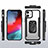 Custodia Silicone e Plastica Opaca Cover con Magnetico Anello Supporto S04 per Apple iPhone 12 Mini
